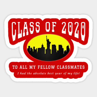 Class of 2020 - Red, Yellow and White Colors Sticker